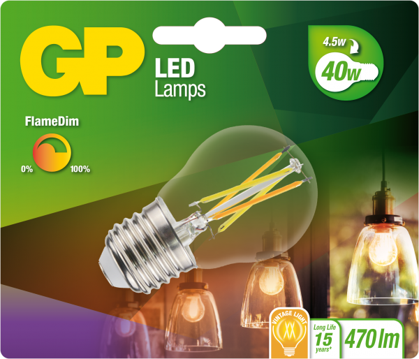 GP FIL MINI GLO E27 4W FLAMDIM