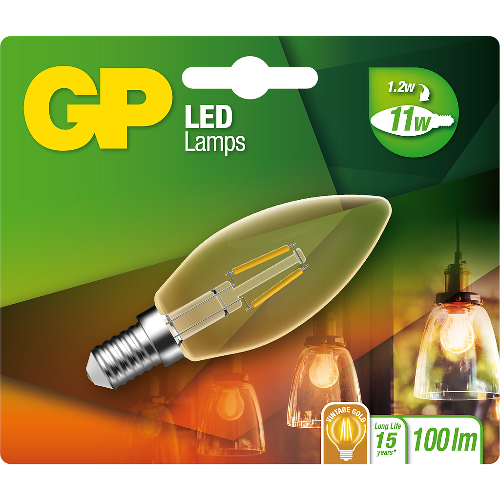 GP FIL CANDLE GOLD E14 1.2W=11