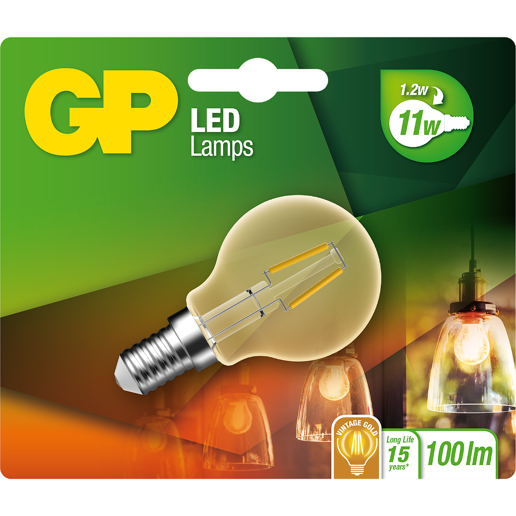 GP FIL GOLD GLOBE E14 1.2W=11W