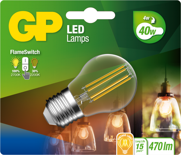 GP FIL MINI GLOBE E27 4W FLAME