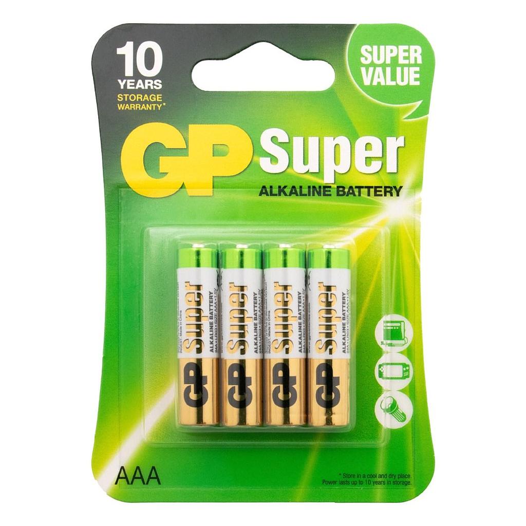 GP BATT. AAA LR03 ALK SUPER/ 4