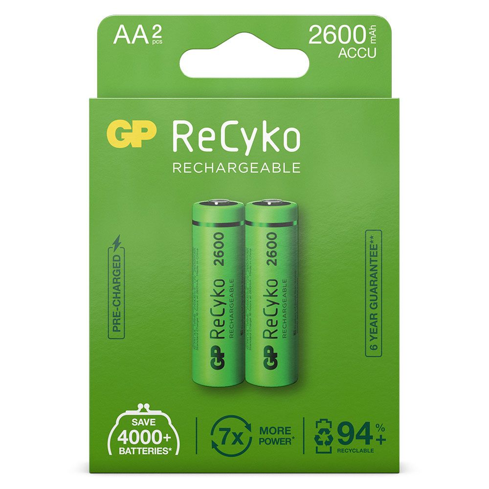 GP AA NIMH/RECYKO 2600MAH BL2