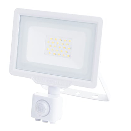 LED SMD FLOODLIGHT WHITE 30W 2400LM AC220-265V 120° IP65 4500K - WITH SENSOR