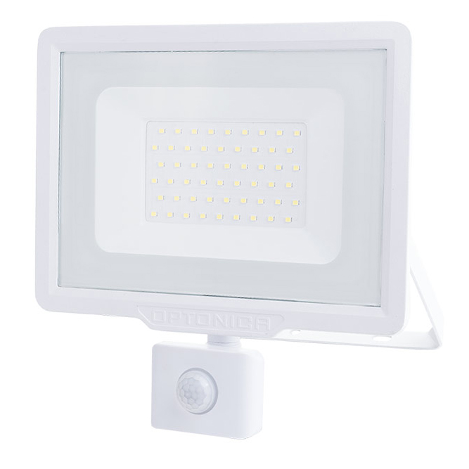 LED SMD FLOODLIGHT WHITE 50W 4000LM AC220-265V 120° IP65 4500K - WITH SENSOR