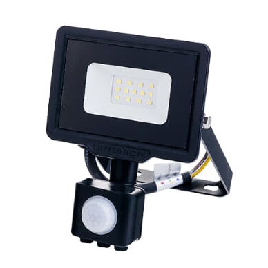 LED SMD FLOODLIGHT BLACK 10W 800LM AC220-265V 120° IP65 4500K - WITH SENSOR