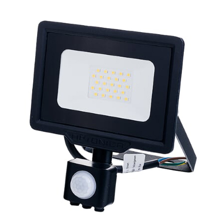 LED SMD FLOODLIGHT BLACK 30W 2400LM AC220-265V 120° IP65 6000K - WITH SENSOR