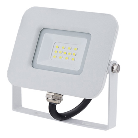 LED SMD FLOODLIGHT WHITE EPISTAR 10W AC170-265V 150° IP65 4500K 70CM CABLE