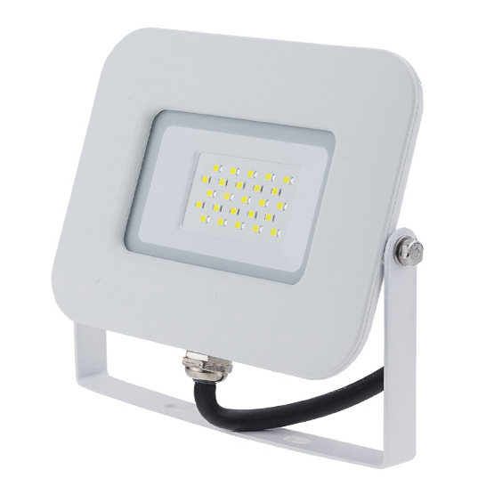 LED SMD FLOODLIGHT WHITE EPISTAR 20W AC170-265V 150° IP65 4500K 70CM CABLE