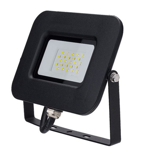 LED SMD FLOODLIGHT BLACK EPISTAR 20W AC170-265V 150° IP65 4500K 70CM CABLE