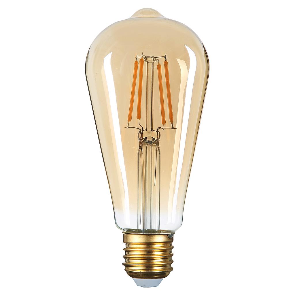 LED CANDLE ST64 8W 700LM 2500K E27 220-240V GOLDEN GLASS - NEW