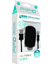 DUAL USB HOME CHARGER TYPE C+ CABLE (46961)