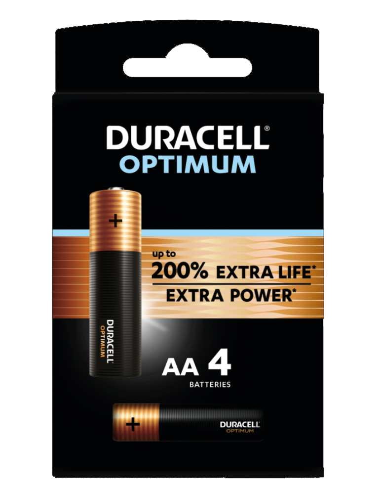 DURACELL ALKALINE 1500/AA/LR06 - 200% OPTIMUM /4