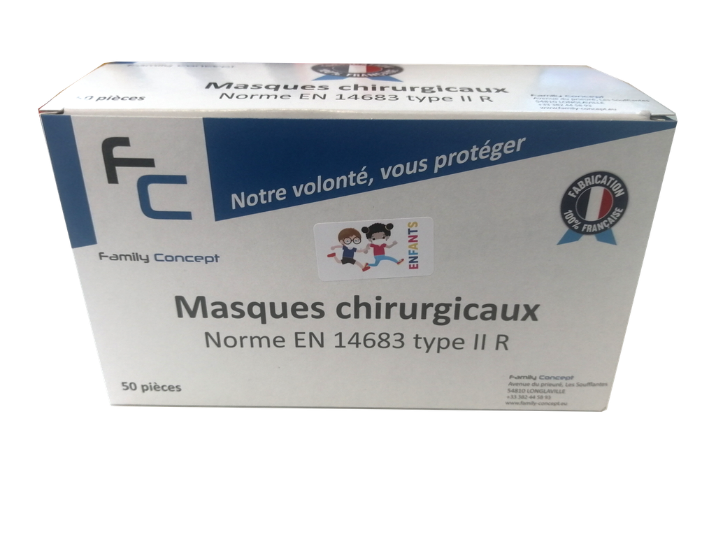 MASQUES DE PROTECTION CHIRURGICAUX ENFANT 50 PCS