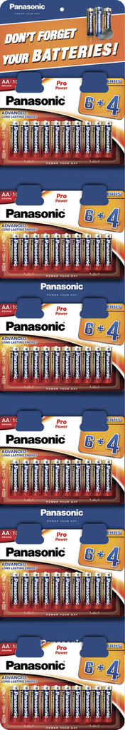 PANASONIC LR06 PROPOWER CLIPSTRIP AA /60 (6x 6+4)