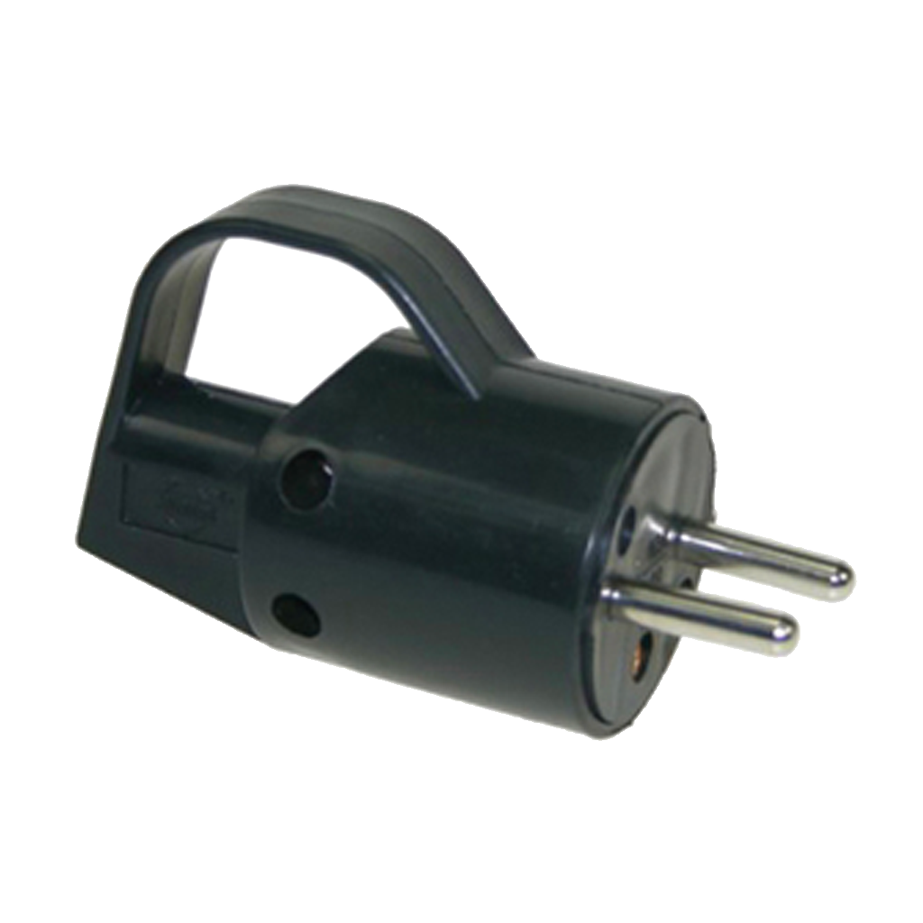 STEKKER 2P+AARDING 10/16A TREKRING ZWART