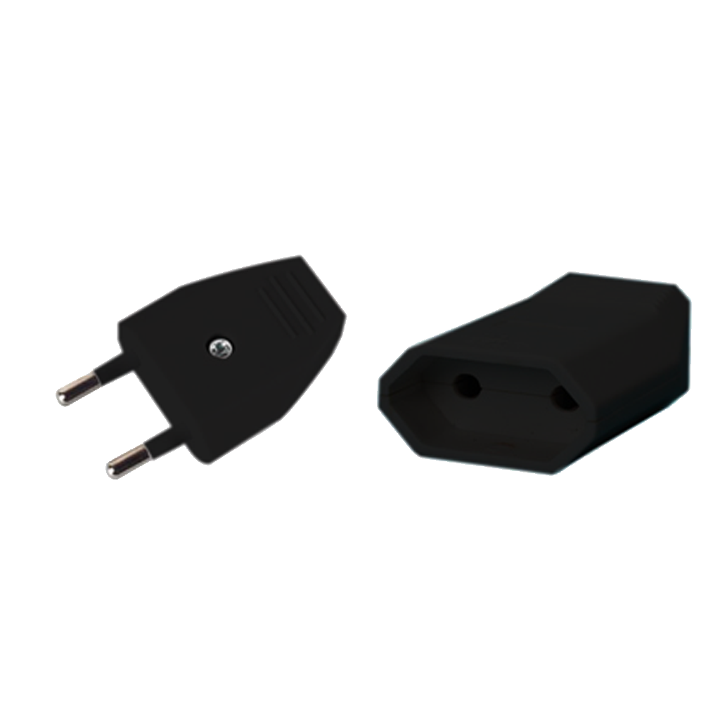 STEKKER + STOPCONTACT 2.5A ZWART