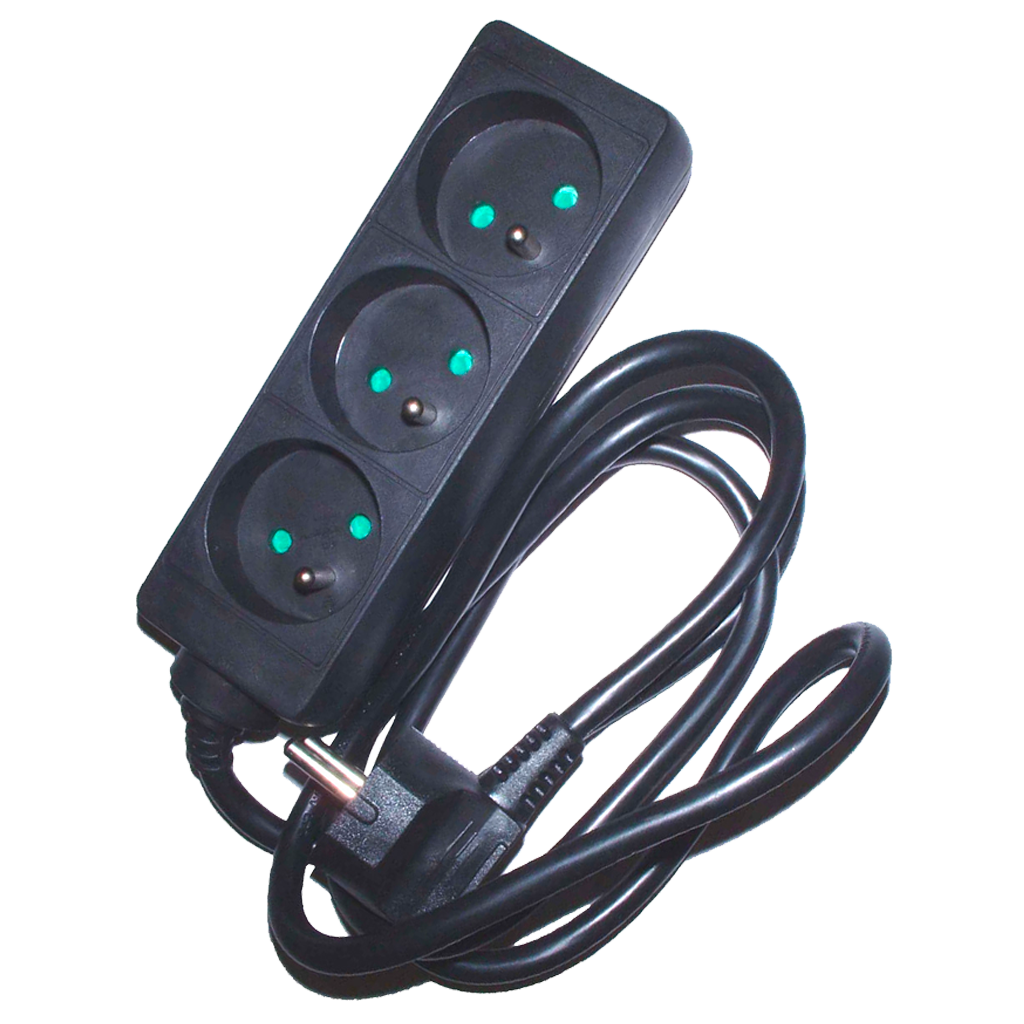 RAMPE  3X10/16A + CORDON 1,5M NOIR