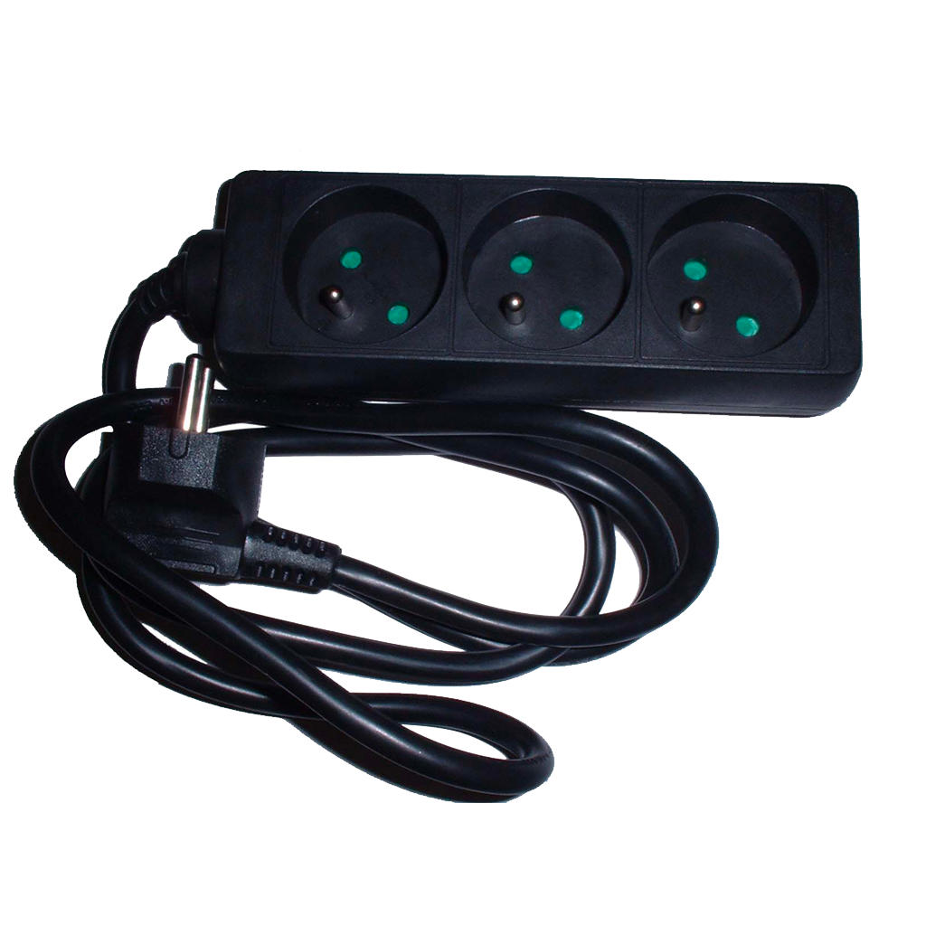 RAMPE 3X10/16A + CORDON 3M NOIR