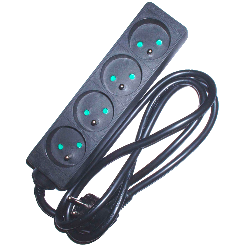 RAMPE 4X10/16A + CORDON 1,5M NOIR