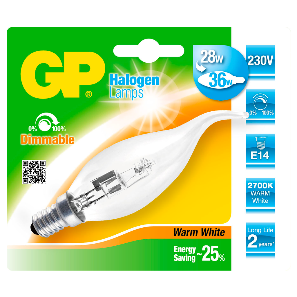 HAL.ECO. TIPPED CANDLE  E14 28W-230V