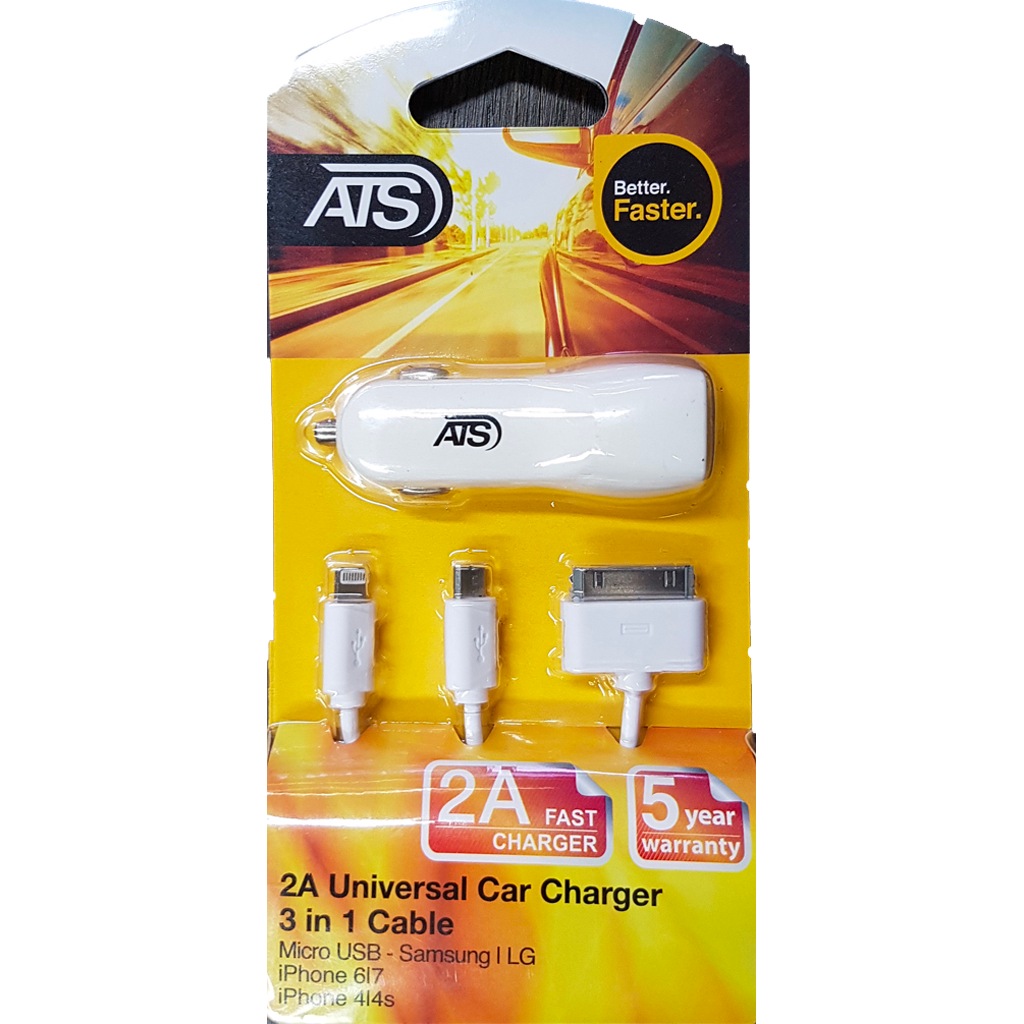 CAR CHARGER 3 IN 1 CABLE 