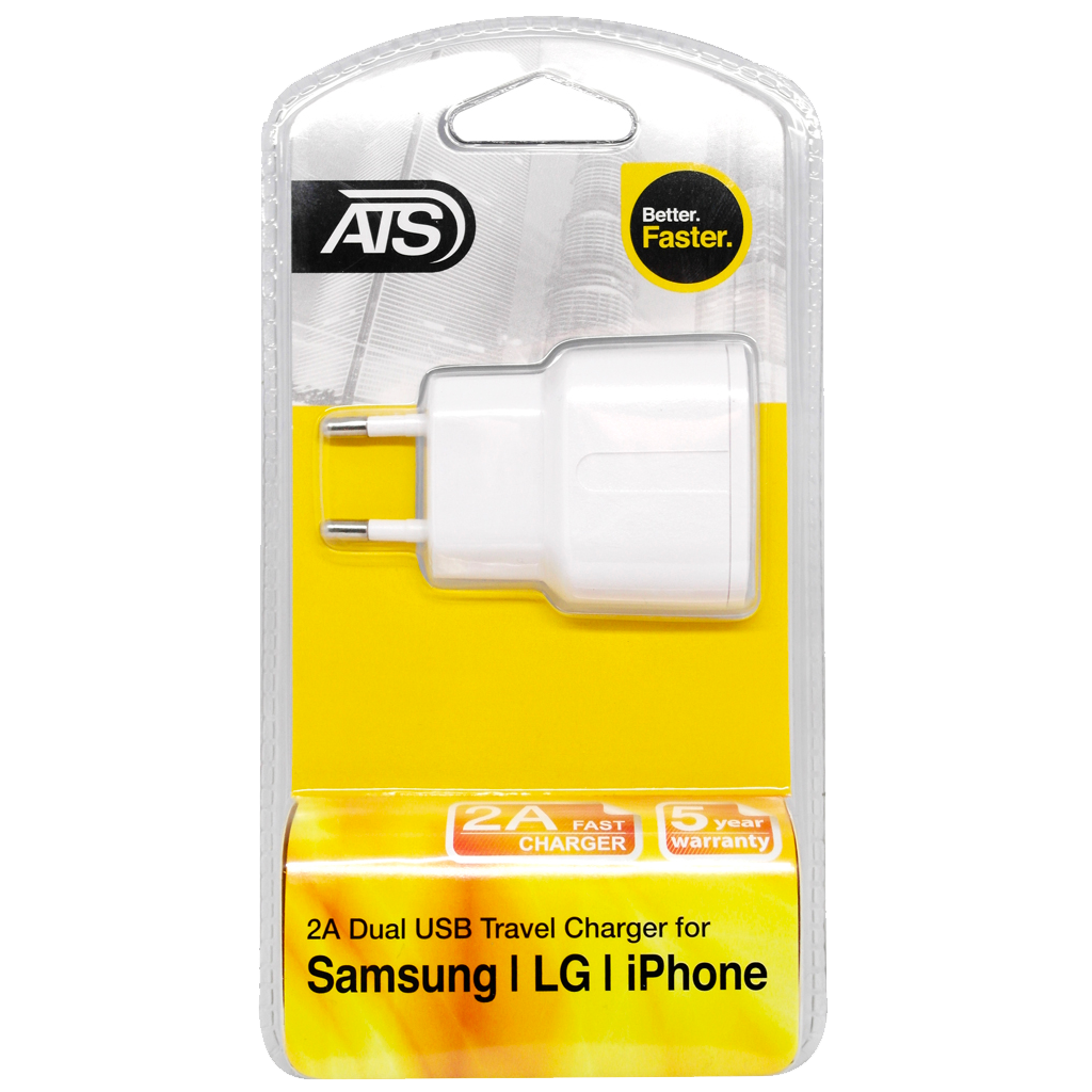 TRAVEL CHARGER DUAL USB 2A