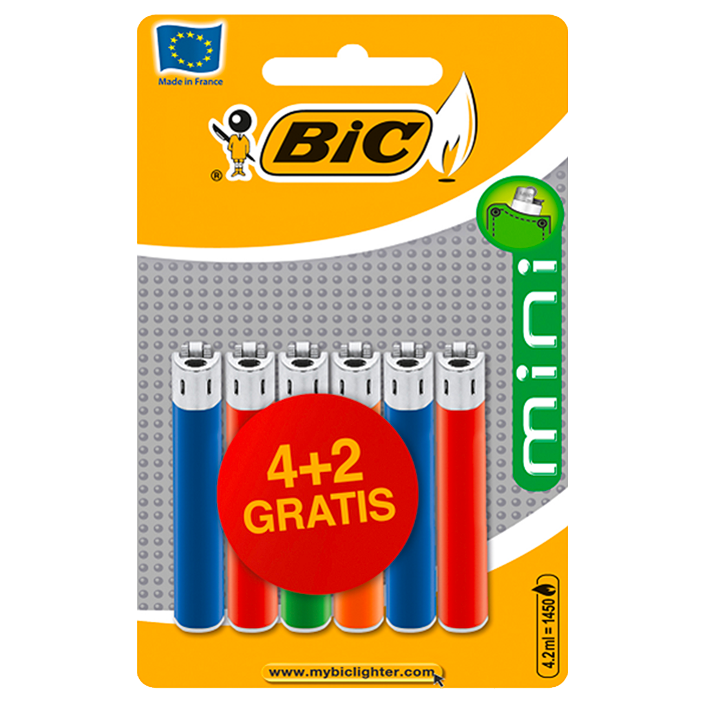 BRIQUET BIC J25 MINI BLISTER 4+2