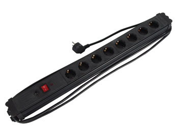 BLOC MULTIPRISE 8X16A 1,5M NOIR 