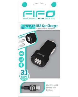 DUAL USB CAR CHARGER MICRO USB