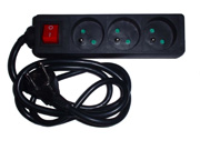 [EL_38309] STEKKERBLOK 3X16A 3 M ZWART 