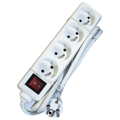 [EL_38314] STEKKERDOOS 4X10/16A MET SNOER 1,5M + SW WIT