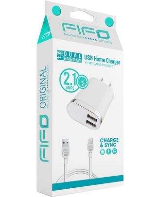 [FIFO-94245] DUAL USB HOME CH. IPHONE6-CABL