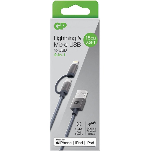 [GP_CB03] CÂBLE DE CHARGEMENT GP CB03 MICRO USB/LIGHTING ***