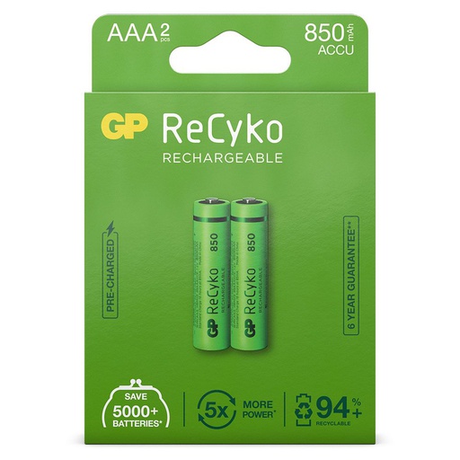 [GP_AAA-RECYKO850-BL2] GP AAA NIMH/RECYKO 850MAH /2