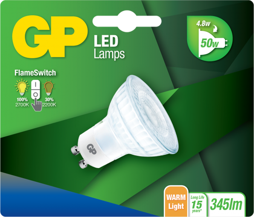 [GP_085287] GP LED REFL. GU10 4.8W FLAME