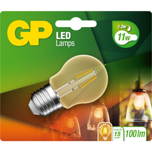 [GP_080596] GP FIL GOLD GLOBE E27 1.2W=11W