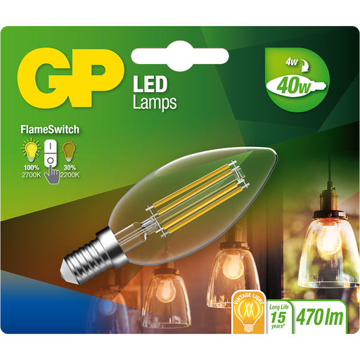 [GP_085348] GP FIL CANDLE E14 4W FLAME