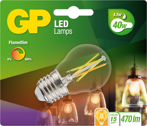 [GP_085461] GP FIL MINI GLO E27 4.5W FLAMDIM