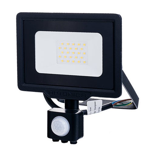 [OPT5945] LED SMD FLOODLIGHT BLACK 20W 1600LM AC220-265V 120° IP65 4500K - WITH SENSOR