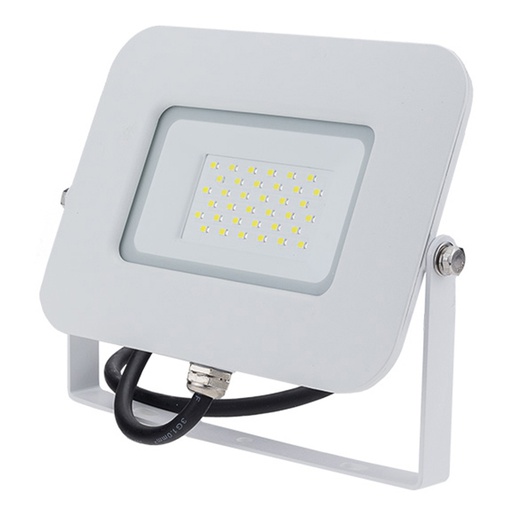 [OPT5871] LED SMD FLOODLIGHT WHITE EPISTAR 30W AC170-265V 150° IP65 6000K 70CM CABLE