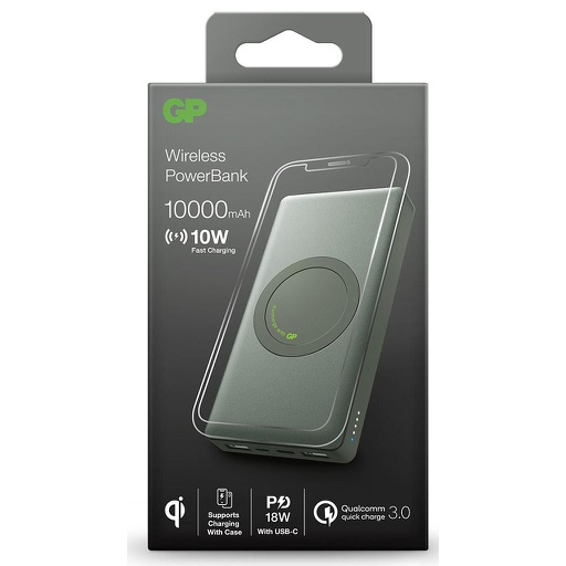 [GP_Q10A] DRAADLOZE POWERBANK GP Q10A GRIS 10.000MAH 2X 3A TYPE C