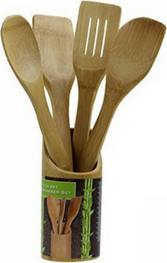 [CUISI_0034] ENSEMBLE SPATULES BOIS 5 PCES