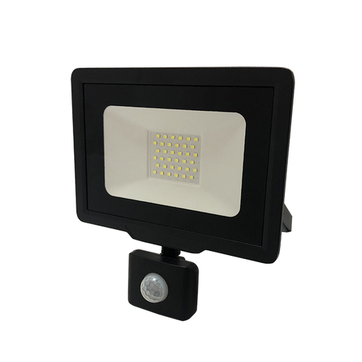 [OPT5950] LED SMD FLOODLIGHT BLACK 50W 4000LM AC220-265V 120° IP65 6000K - WITH SENSOR
