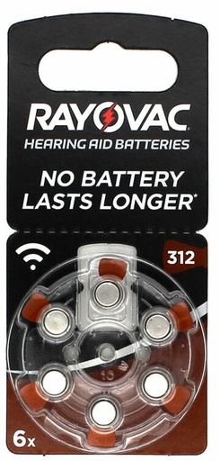 [RAY_312A-6] RAYOVAC 4607 Acoustic 312 BL6
