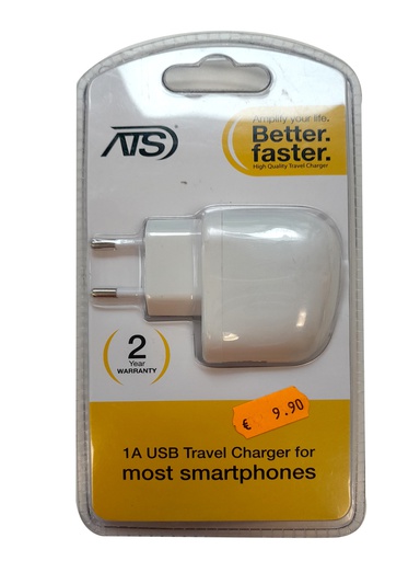 [ATS_5491] 1A USB TRAVEL CHARGER FOR MOST SMARTPHONES
