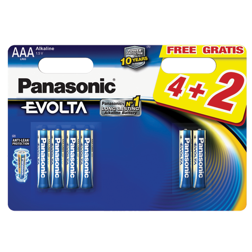 [PAN_LR03-E-BL4+2] BLIST.PANASONIC LR03 EVOLTA/6BP 4+2