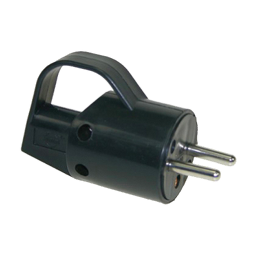 [EL_38610] STEKKER 2P+AARDING 10/16A TREKRING ZWART