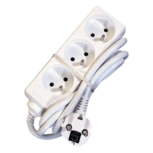 [EL_38318] RAMPE  3X10/16A + CORDON 1,5M BLANC