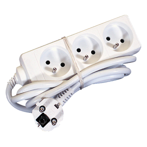 [EL_38320] RAMPE 3X10/16A + CORDON 3M BLANC