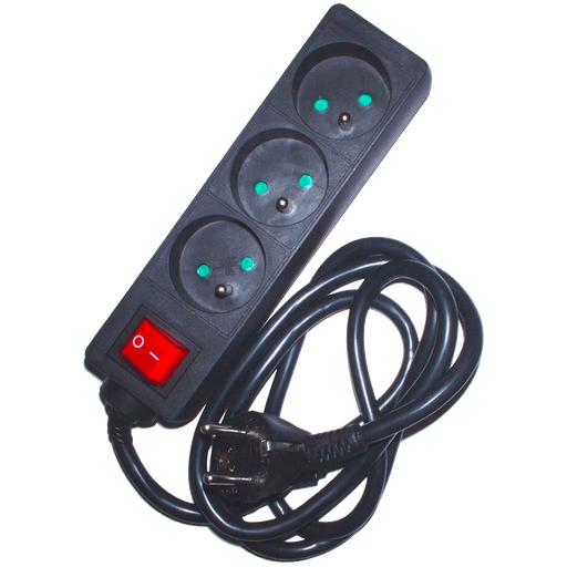 [EL_38339] RAMPE  3X10/16A + CORDON 1,5M SWITCH NOIR